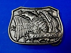 Dickies Flying Eagle Spreading Wings Silver Tone Advertisement Belt Buckle