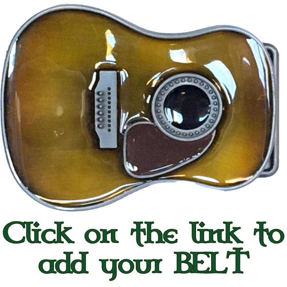 Acoustic Guitar Belt Buckle musical musician metal rock punk UK country
