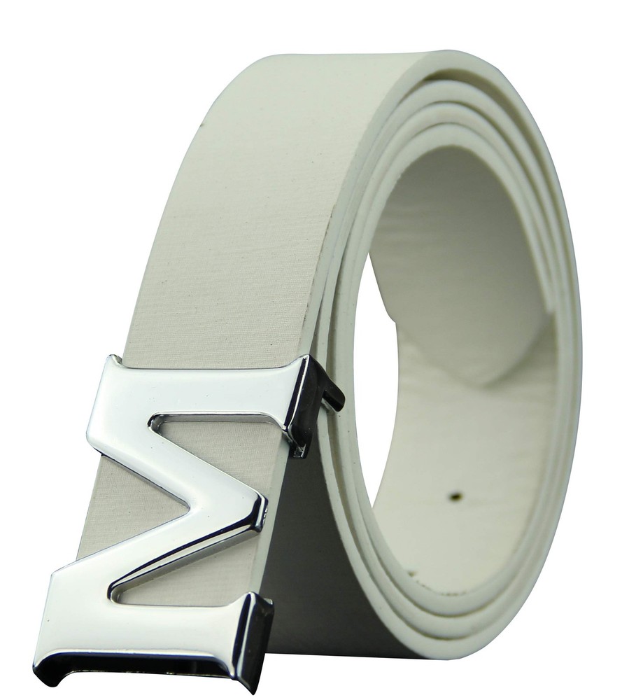 ALAKA Leather Mens Length 110cm * Width 3.3cm (43.3 » * 1.3 »), Antique White