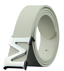 ALAKA Leather Mens Length 110cm * Width 3.3cm (43.3 » * 1.3 »), Antique White