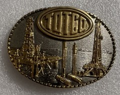 1981 TOTCO COMPANY BELT BUCKLE – HEAVY BRASS – VTG New Unused Offshore Plated
