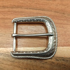 Western Textured Engraved Pattern Style Single Tongue Prong Cowboy Belt Buckle
