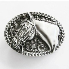 Horse Head Rodeo Cowboy Western Metal Belt Buckle