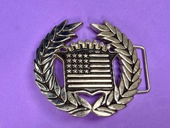 Cadillac Emblem Flag Chrome Color Belt Buckle By Famous Stars And Straps