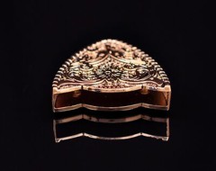 Gold Western Floral Engraved Cowboy Belt Buckle Three Piece Set Unisex 1-1/2&Prime;