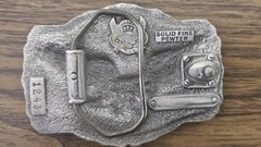 Vintage 1980s Great American Belt Buckle Co- Pewter & Enamel American Bald Eagle