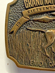 1981 GRAND NATIONAL QUAIL CLUB ENID OKLAHOMA BIRD DOG HUNTER BELT BUCKLE 15 ANV.