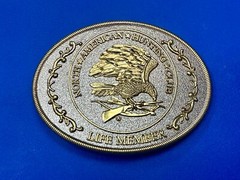 North American Hunting Club Belt Buckle Of Life Member Eagle Rifle Emblem