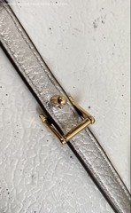 Tory Burch Reversible Logo Skinny Belt In Gold And Silver