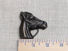 vintage 1970s belt buckle HORSE HEAD equestrian SOLID BRASS cowboy WESTERN rodeo