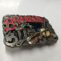 BRANSON MISSOURI Belt Buckle BC-0007~Enamel Banjo Fiddle~Big Cabin Wholesale #77