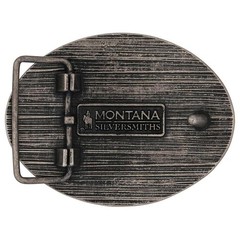 Montana Silversmiths Attitude Two-Tone Longhorn Rope Edge Western Belt Buckle
