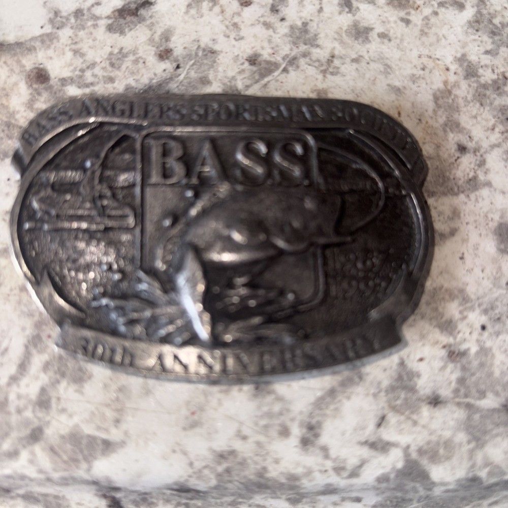 Men&rsquo;s Bass Anglers Sportsman Society Belt Buckle 30th Anniversary Made In Canada