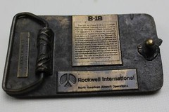 Brass B-1B Bomber USAF Rockwell International Belt Buckle