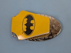 Batman Logo Belt Buckle Black Chrome DC comics New, a few small marks