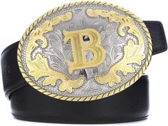 Initial Belt Buckles Alphabet Letter Texas Rodeo Western Cowboy Fashion