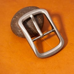 40mm Men Vintage Silver Western Leathercraft Center Bar Leather Belt Buckle