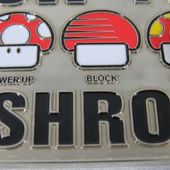2004 Nintendo Know Your Mushrooms Super Mario Belt Buckle