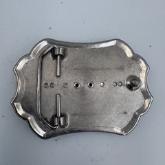 Vintage Western Horse Portrait Belt Buckle Silver Tone Floral Scrollwork Cowboy