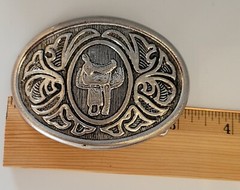 VINTAGE Avon Horse Saddle Western Belt Buckle 80s