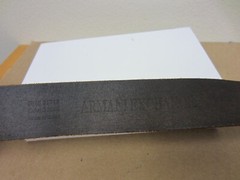 Vintage 90’s 91 Armani Exchange Double Head Eagle Buckle Leather Belt Fits 36