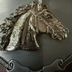 Vintage Horse Head Western Pewter Belt Buckle Raintree Made In USA 70s