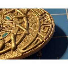 Belt Buckle Silver with inlay and feathers 3-1/2&Prime; Womens Mens Unisex