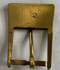 Gold Tone Monogram M or W Belt Buckle Made in Paris 2” x 1 3/8” Unisex