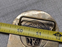 vintage CHEVRON belt buckle LOST HILLS project team OIL WELL petroleum BRASS