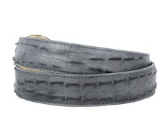 El Presidente Mens Gray Cowboy Belt Crocodile Tail Print Leather 32,