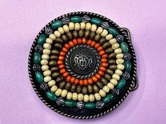 Beaded Tribal Multicolor Bead Boho Hippie Theme Belt Buckle