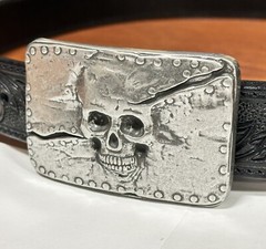 Skull Belt Buckle Cowboy Western for Men Motorcycle buckle For 1-1/2&Prime; Wide Belt