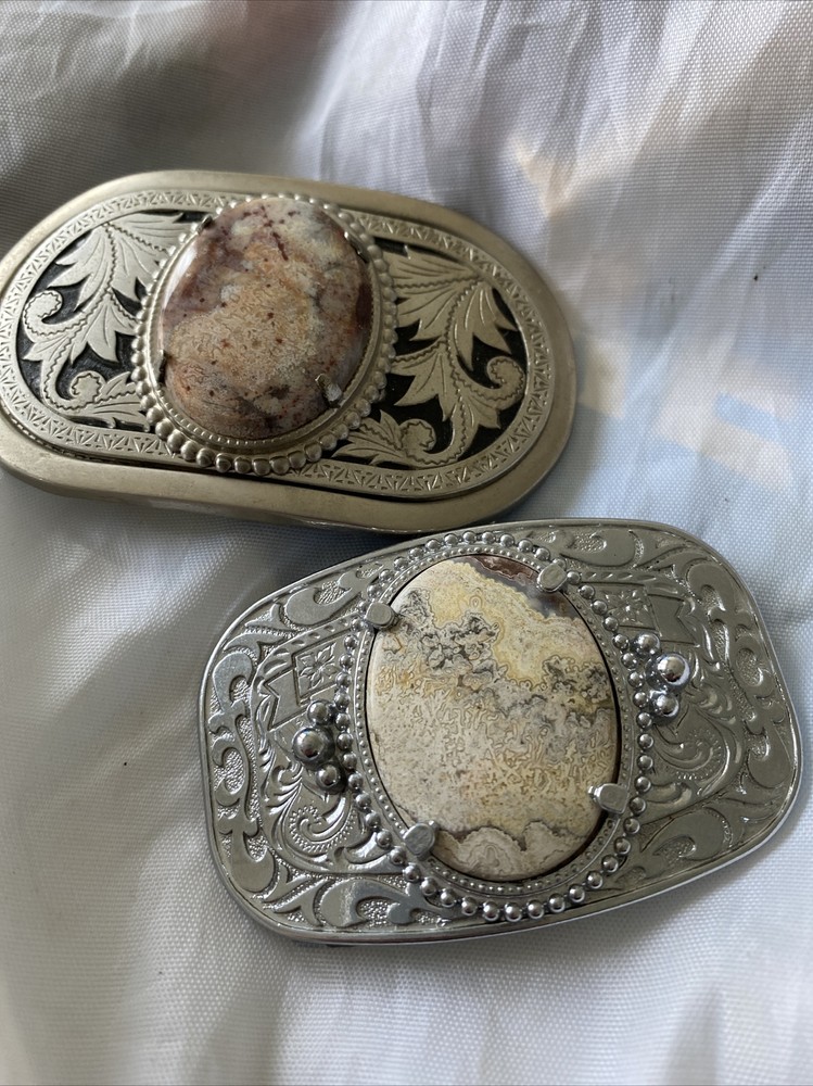 Vintage Belt Buckle Natural Polished Stone( Per1 Buckle