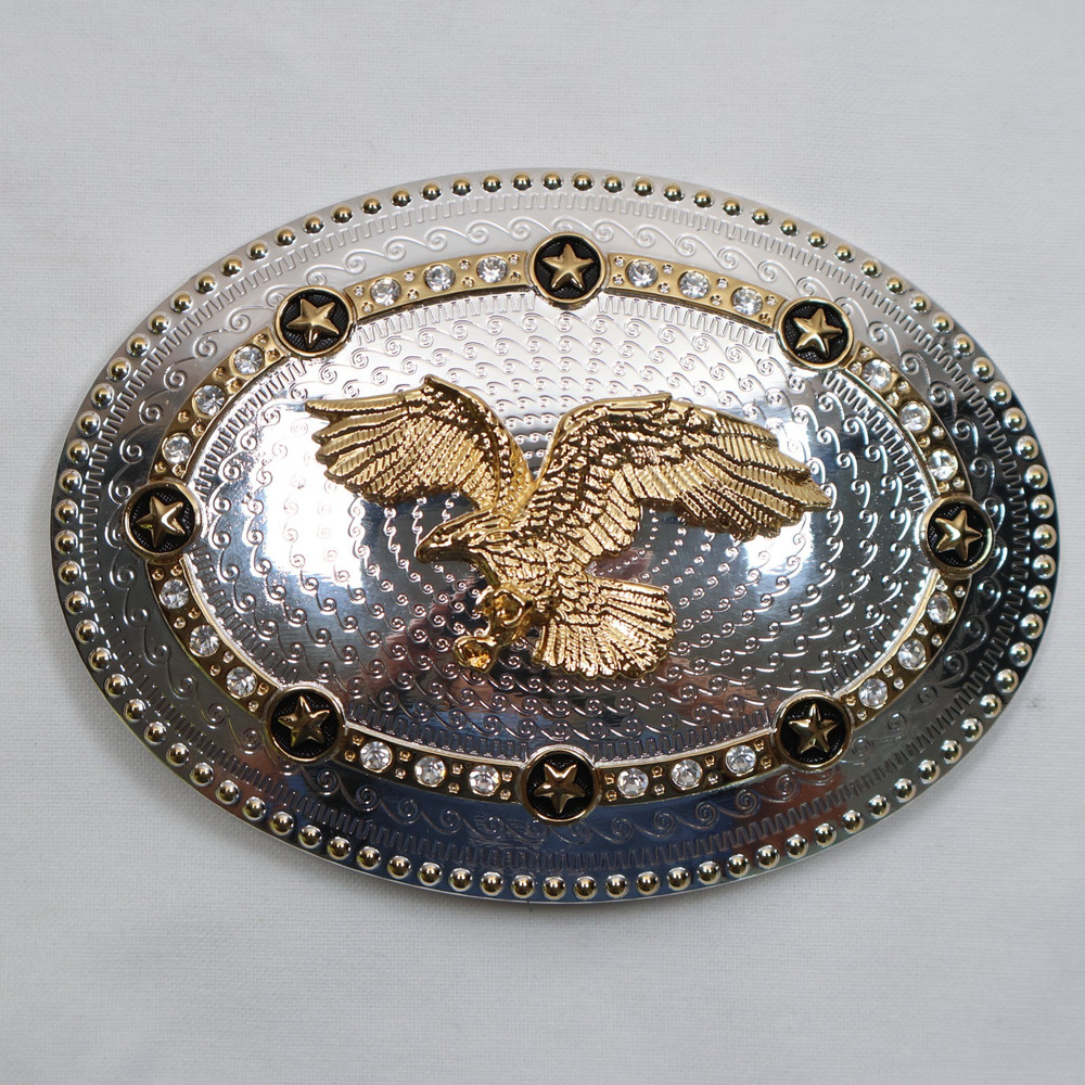 EAGLE Belt Buckle OVAL SHAPE Rodeo Western LARGE