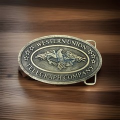Vintage Western Union Telegraph Co. Eagle U.S. Belt Buckle Tiffany Broadway NY