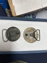 Vintage Mayan Sundial Belt Buckle Lot of Two Buckles