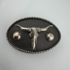 Barry Kieselstein-Cord Sterling Silver Rodeo Longhorn Steer Belt Buckle