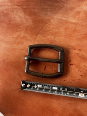 Large vintage horse tack buckle. Lots of patina and character, forged steel