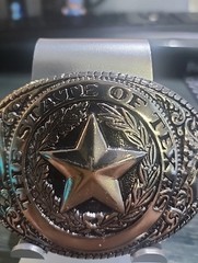 Silver Metal Belt Buckle State Of Texas Lone Star Western Fashion Cowboy