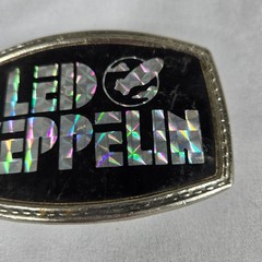 Vintage 1970s Led Zeppelin Belt Buckle Pacifica Holographic Prism Swan Song Logo