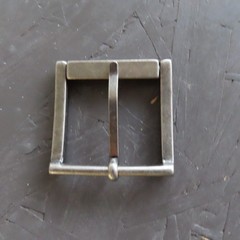 Single Prong Belt Buckle Mens Silver 1.5 Square Roller Replacement Casual Retro