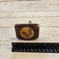 Vintage Handcrafted Wood Eagle Inlay Belt Buckle Brown Brass Tone Western