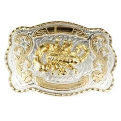 Gold Scorpion Double Color Big Animal Belt Buckle for Man Alloy Cowboy Western