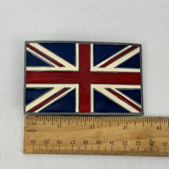 British Men&rsquo;s Belt Buckle Great American Products Flag Red White Blue