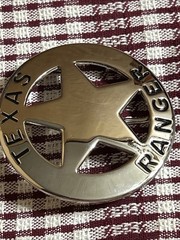 Texas Ranger Badge Belt Buckle (Silver)