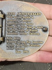 Vintage Brass Native American Indian Running Strong Horse Belt Buckle