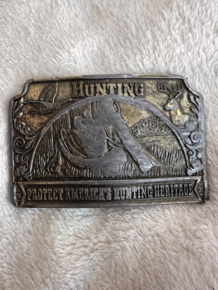 1976 Brass Belt Buckle Hunting Protect America’s Hunting Heritage 3.5&Prime; See Pics