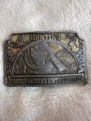 1976 Brass Belt Buckle Hunting Protect America’s Hunting Heritage 3.5&Prime; See Pics