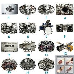 Tattoo Skull Country Music Guitar Belt Buckle Mix Styles Choice also Stock in US