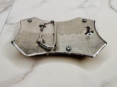 Double Centenario Western Belt Buckle Hebilla Rodeo Silver/Gold Tone 2.5”x4”